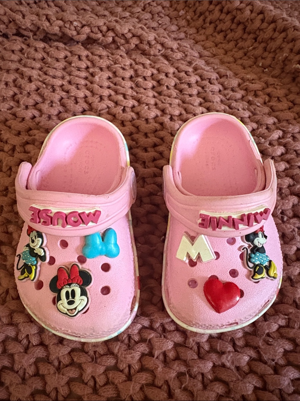 Disney Pink Minnie Mouse Crocs Size 4 toddler